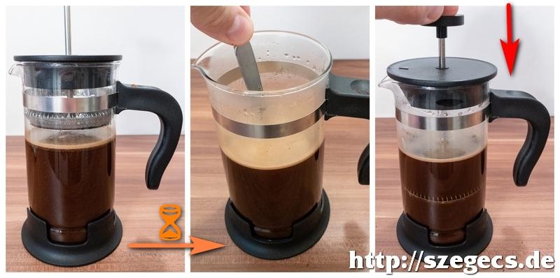 French press kávéfőző használata II.