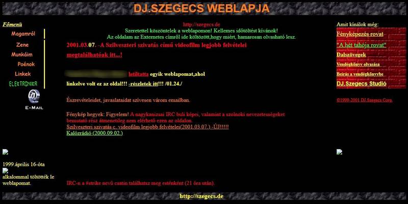 szegecs.de az ősidőkben. :)